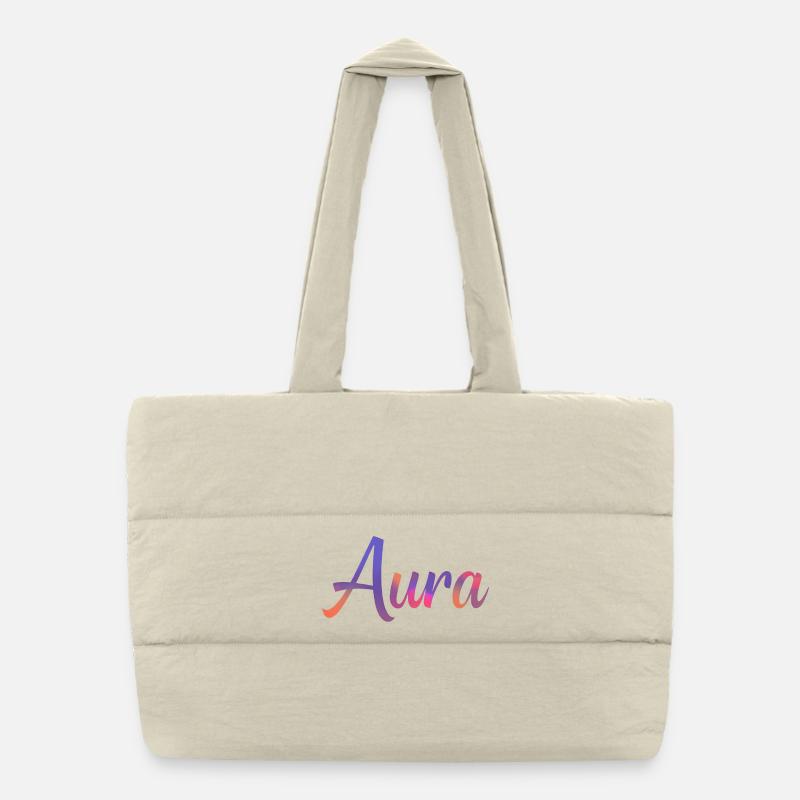 Aura – Design Typographique Coloré Moderne Sac shopping matelassé