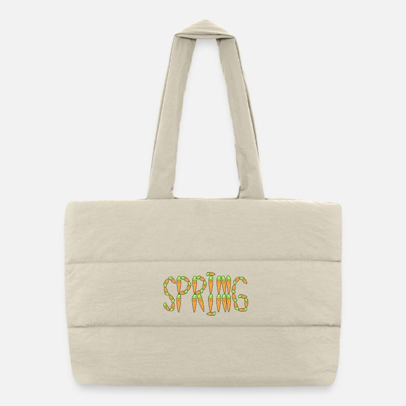 Carrot spring Puffer Shopping Bag