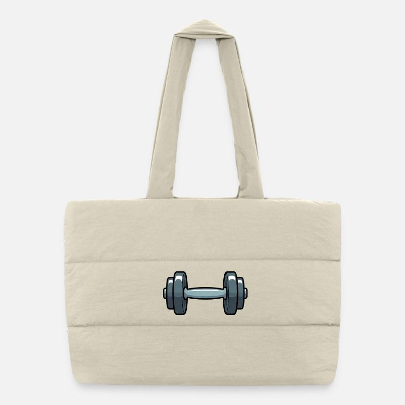 Dumbbell Comic Puffer Shopping Bag