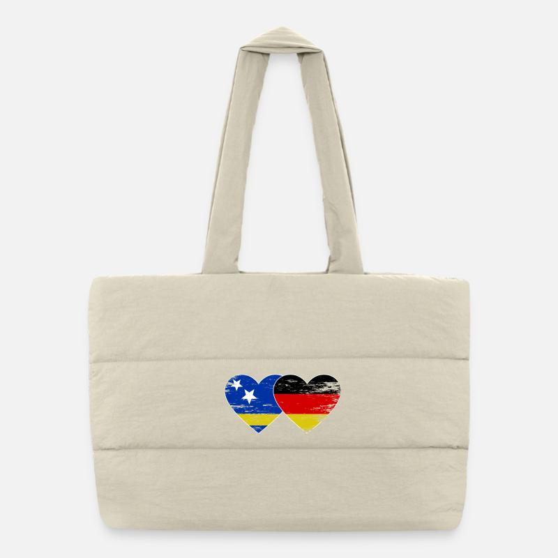 Cœur du drapeau de Curaçao Allemagne utilisé Sac shopping matelassé