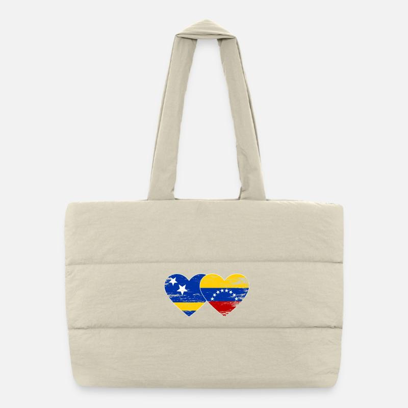 Cœur du drapeau du Venezuela de Curaçao utilisé Sac shopping matelassé