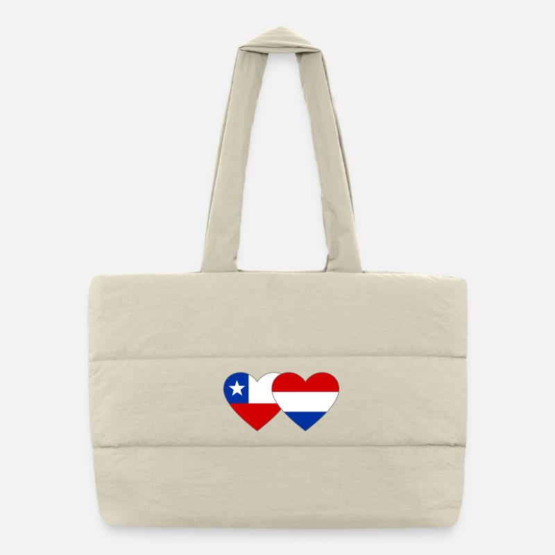Chile_Holland_Flagge_Herz Sac shopping matelassé