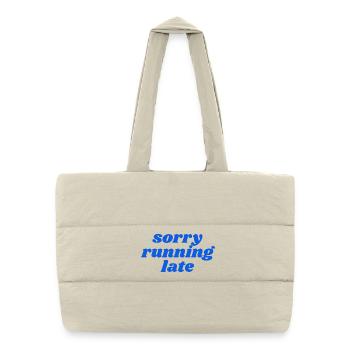 sorry running late - Puffer Shopping Bag - natural - Front