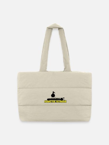addicted to music - DJ music - Puffer Shopping Bag - natural