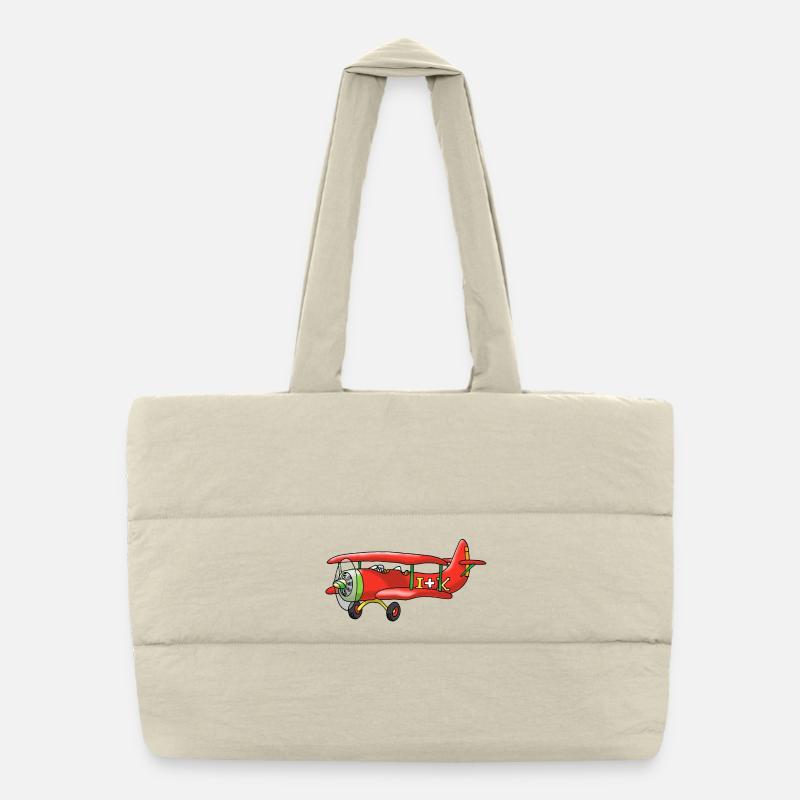 Biplane - Puffer Shopping Bag - natural