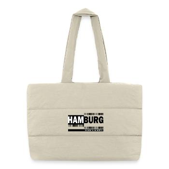 HAMBOURG - code-barres - Sac shopping matelassé - blanc naturel - Devant