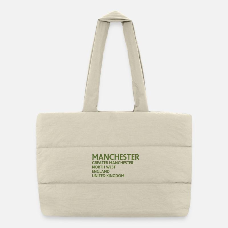 Manchester – England Lyric Design Puffer-Einkaufstasche