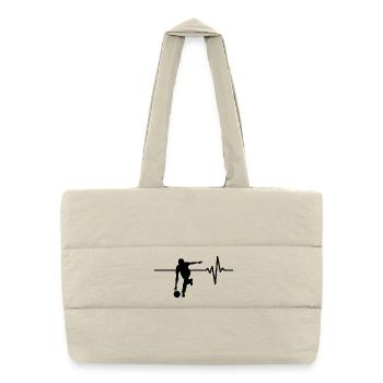 Le bowling, c’est ma vie, mon cœur batt, tout 9e - Sac shopping matelassé - blanc naturel - Devant
