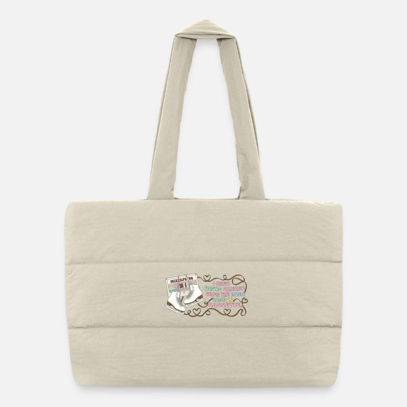 Figure Skating Cassette 90s Nostalgia Puffer Shopping Bag