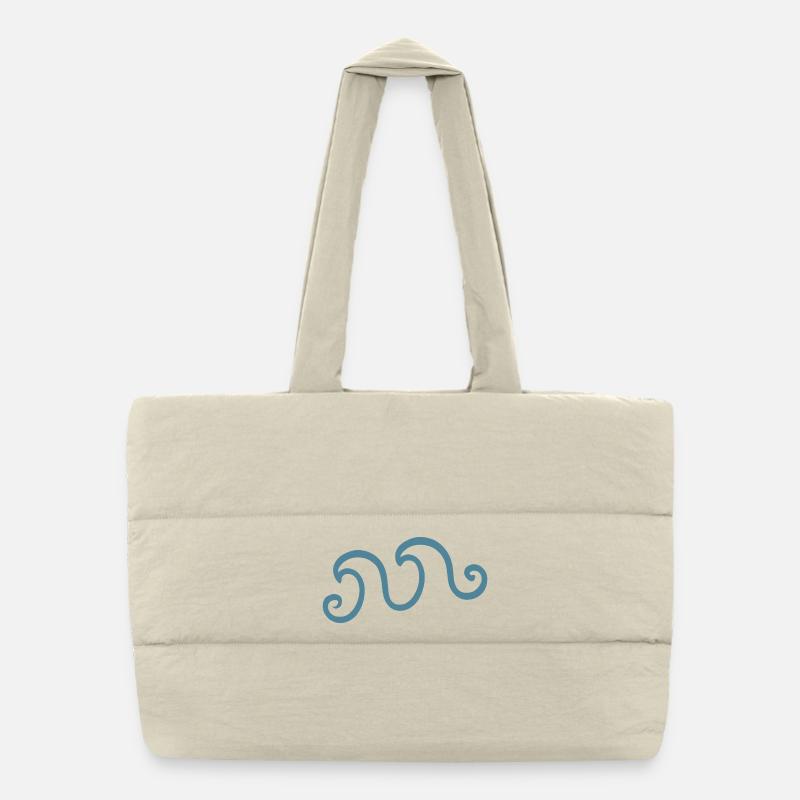 Azure Waves Puffer Shopping Bag