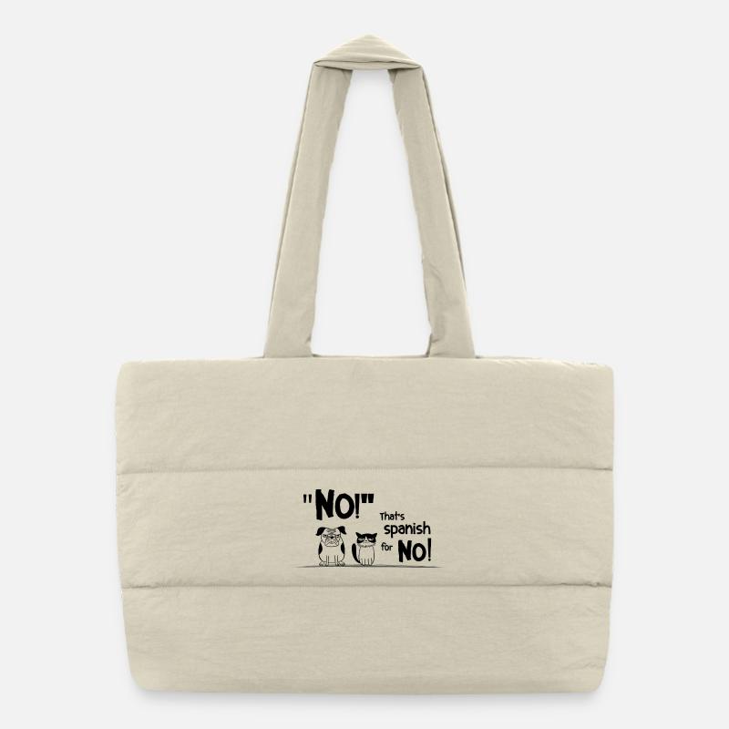 Nope. Not Today. – Sarcastic statement saying Puffer Shopping Bag