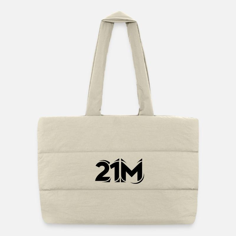 Motif du logo Cool 21M pour Bitcoin Miner Sac shopping matelassé
