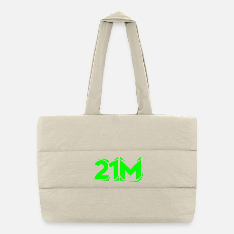Symbole crypto de 21 millions pour les fans de Bitcoin Sac shopping matelassé