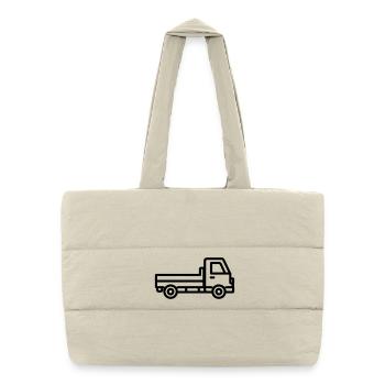 camion - Sac shopping matelassé - blanc naturel - Devant