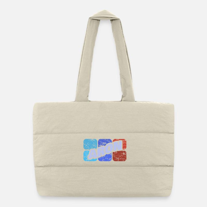First name Aron Puffer Shopping Bag