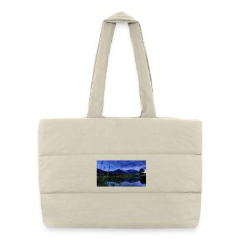 Night view at the Blau mountain lake - Puffer Shopping Bag - natural - Front