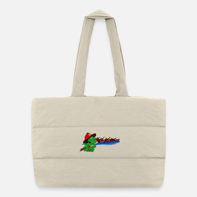 Don du Héros Pompier Dragon de Feu Sac shopping matelassé