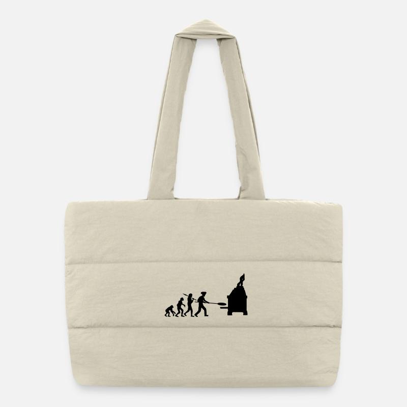 Evolution Pizza Baker Puffer Shopping Bag