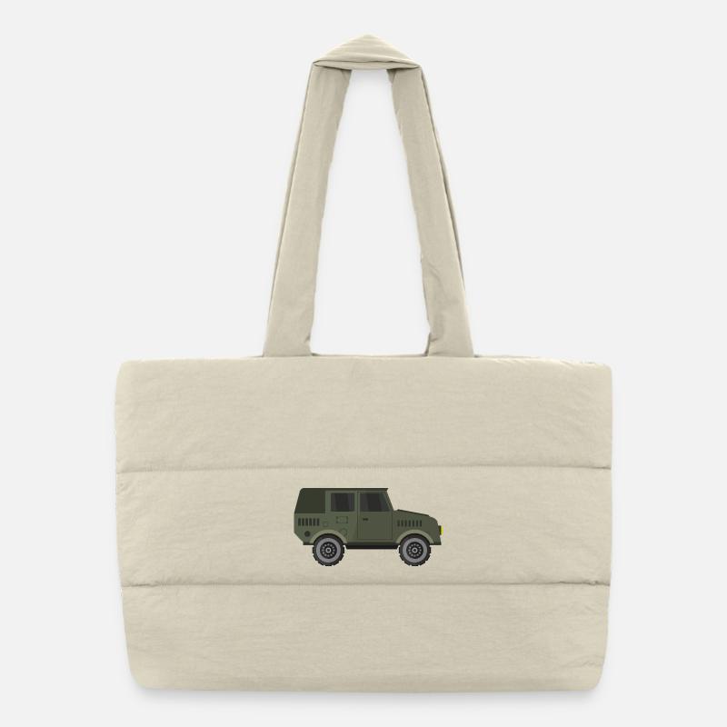 Military jeep Puffer Shopping Bag