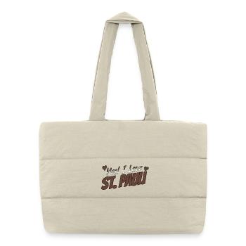 Yes I Love St. Pauli Shirt - Sac shopping matelassé - blanc naturel - Devant