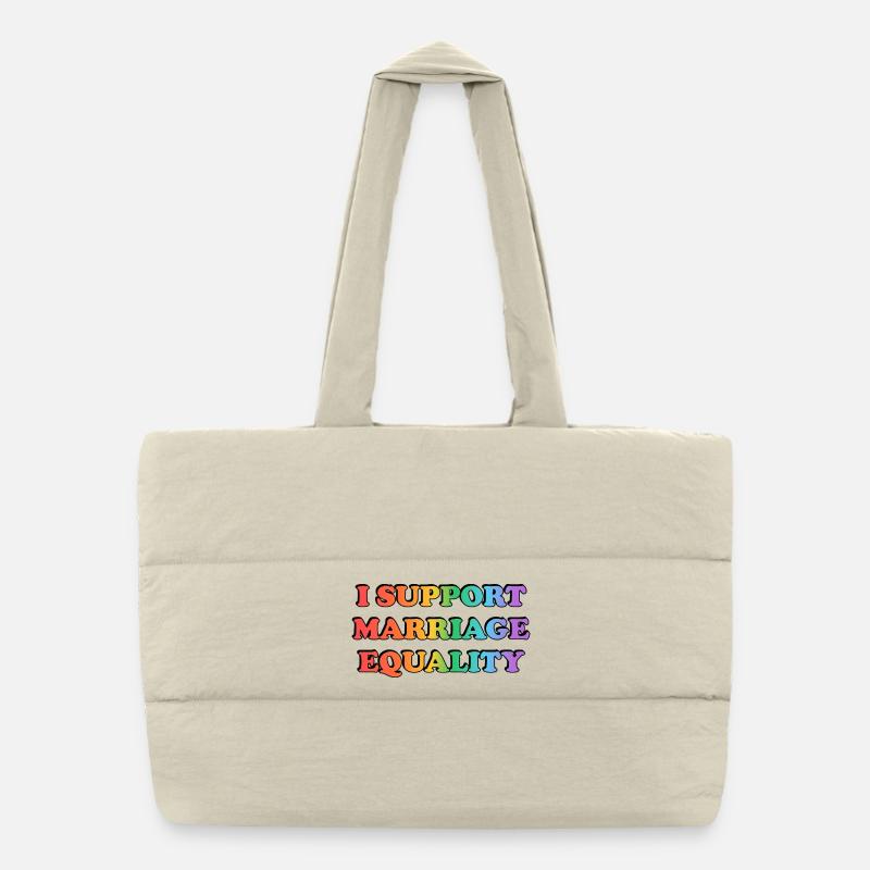 Support Marriage Equality Rainbow Colours Puffer Shopping Bag