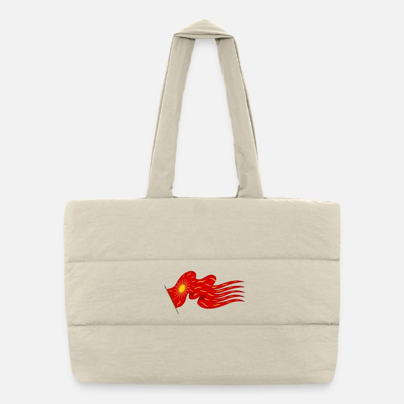 Oriflamme - Sun on Fire Flag - Puffer Shopping Bag - natural