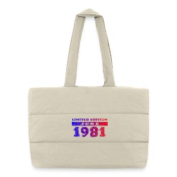45th Birthday Limited Edition 06/1981 - Puffer Shopping Bag - natural - Front
