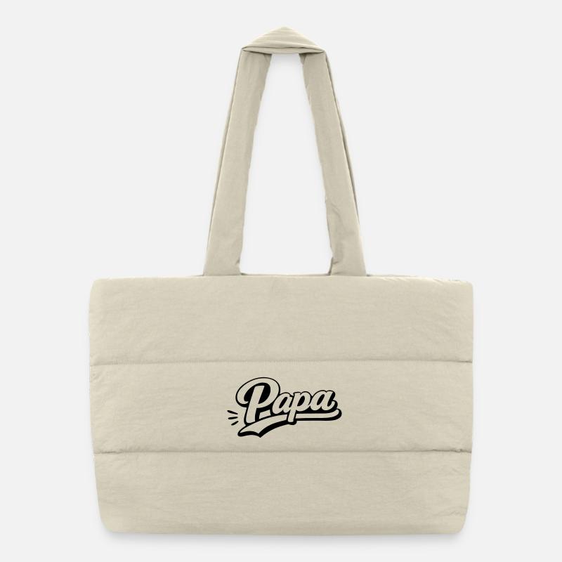 Papa - Sac shopping matelassé - blanc naturel