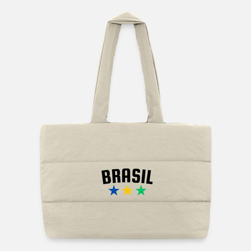 Brasilien 3 Sterne Design Puffer-Einkaufstasche