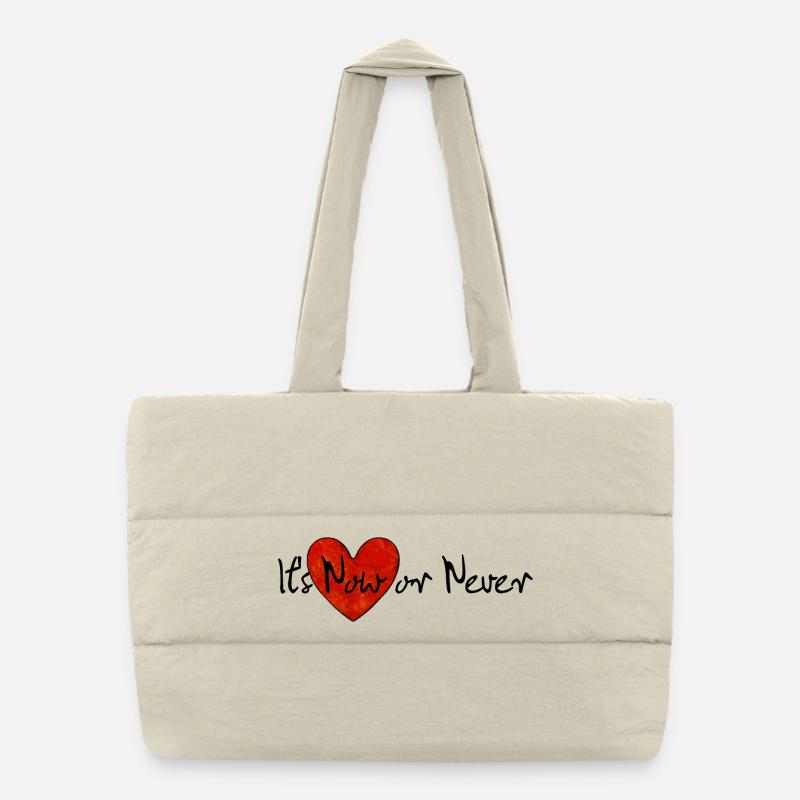 It's Now or Never | Song Shirt Puffer Shopping Bag