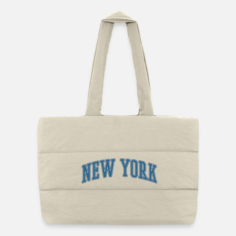 New York Arc-Schriftzug Puffer-Einkaufstasche