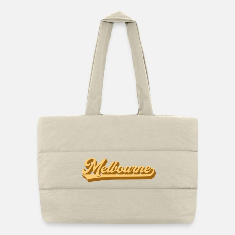 Police rétro Melbourne Gold Sac shopping matelassé