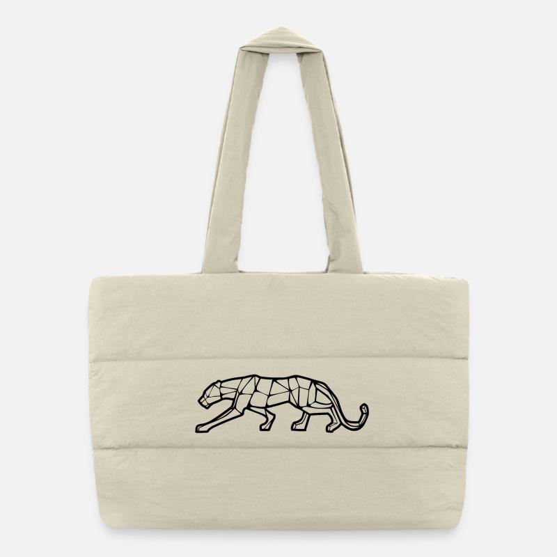 panthère design géometrique Sac shopping matelassé