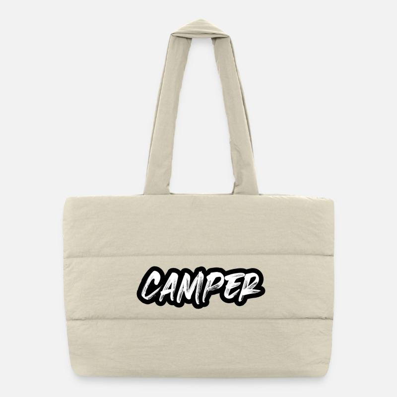 Camping camper van motorhome - Puffer Shopping Bag - natural