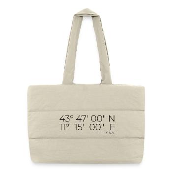 Coordonnées : Firenze, Florence, Italie - Sac shopping matelassé - blanc naturel - Devant