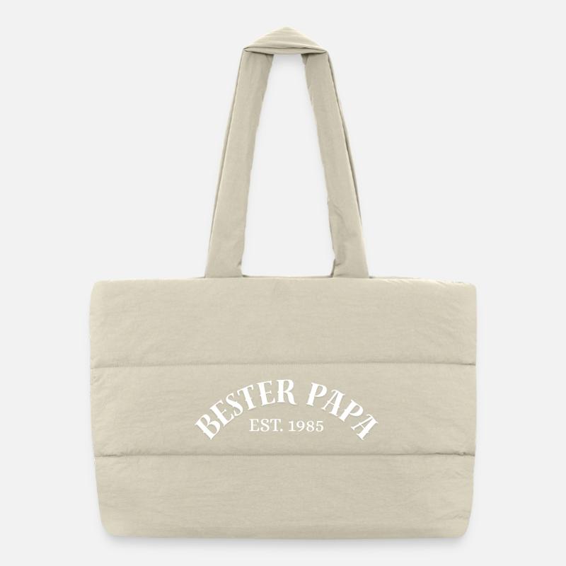Best Papa Est. 1985 Gift Shirt Puffer Shopping Bag