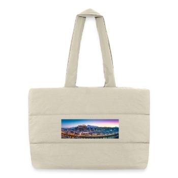 Salzburg Panorama in the evening - Puffer Shopping Bag - natural - Front