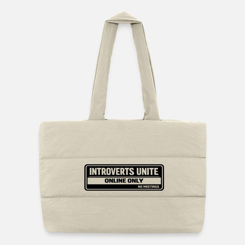 introverts - Puffer Shopping Bag - natural