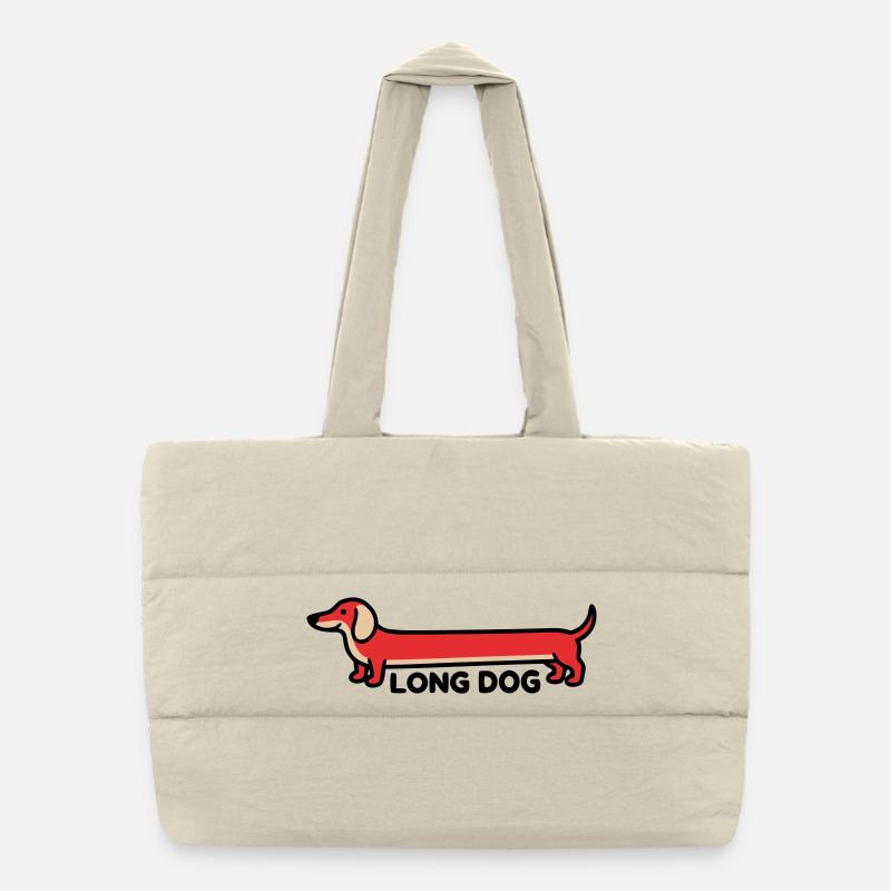 Un long chien teckel qui dit drôle Sac shopping matelassé