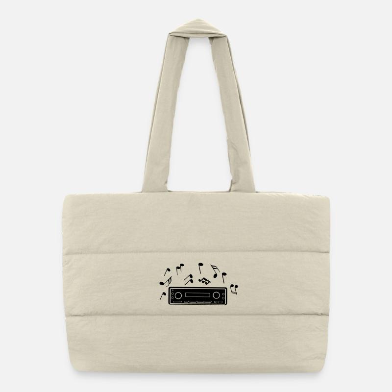 Autoradio avec notes de musique Sac shopping matelassé