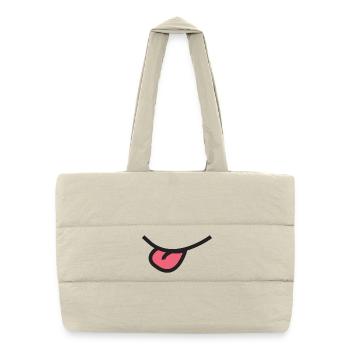 Tire pas ta langue !! - Sac shopping matelassé - blanc naturel - Devant