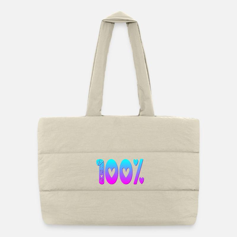 100 hundred-percent FOCUS PERFORMANCE Puffer Shopping Bag
