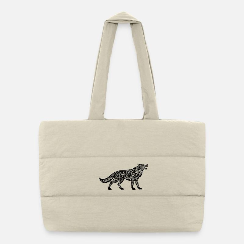 Wolf des Kaukasus Puffer-Einkaufstasche