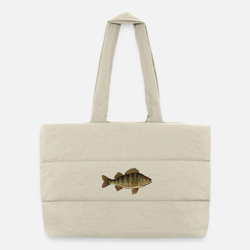 Realistischer Flussbarsch Fisch Vektor Puffer-Einkaufstasche