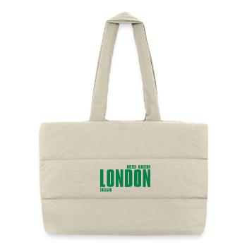 London – England Lyric Design - Puffer Shopping Bag - natural - Front