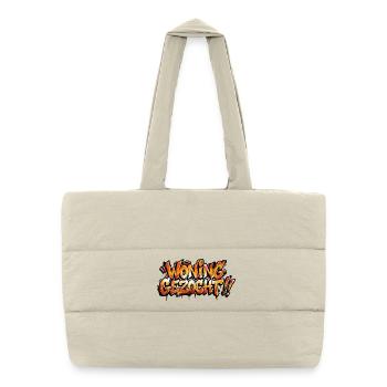 Property Wanted Graffiti Text - Puffer Shopping Bag - natural - Front
