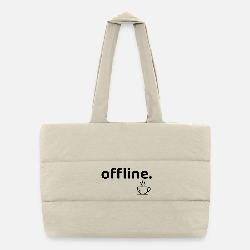 Offline Minimal Coffee Aesthetic Shirt Puffer Shopping Bag