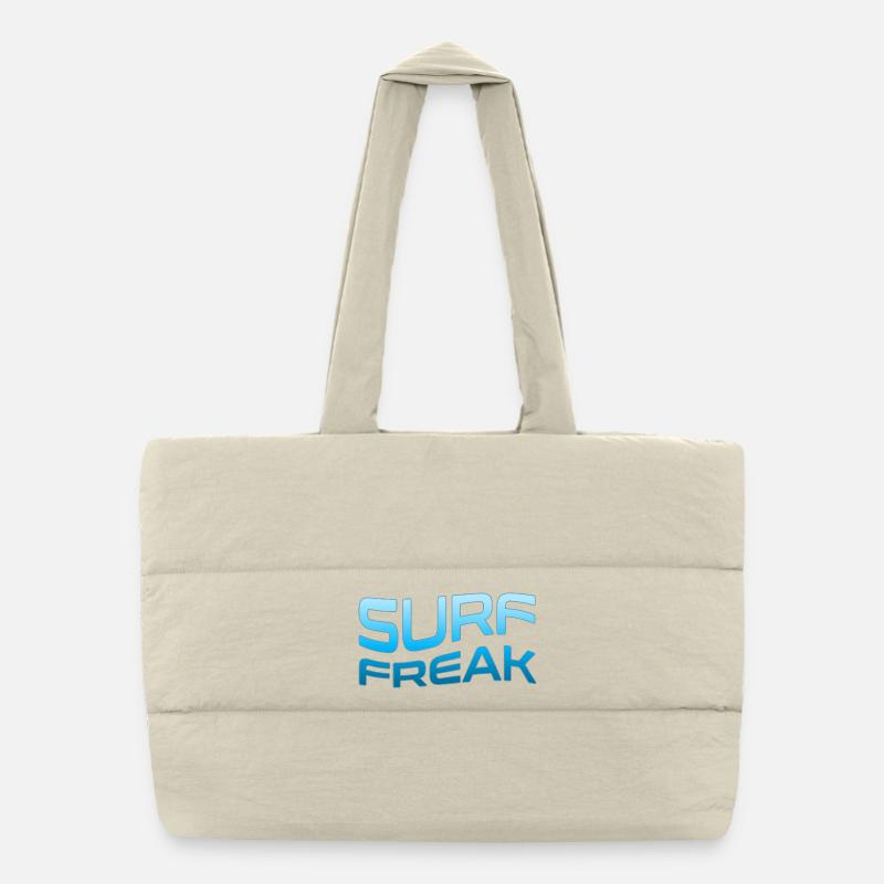 Surf Freak Blue Wave Style Puffer Shopping Bag