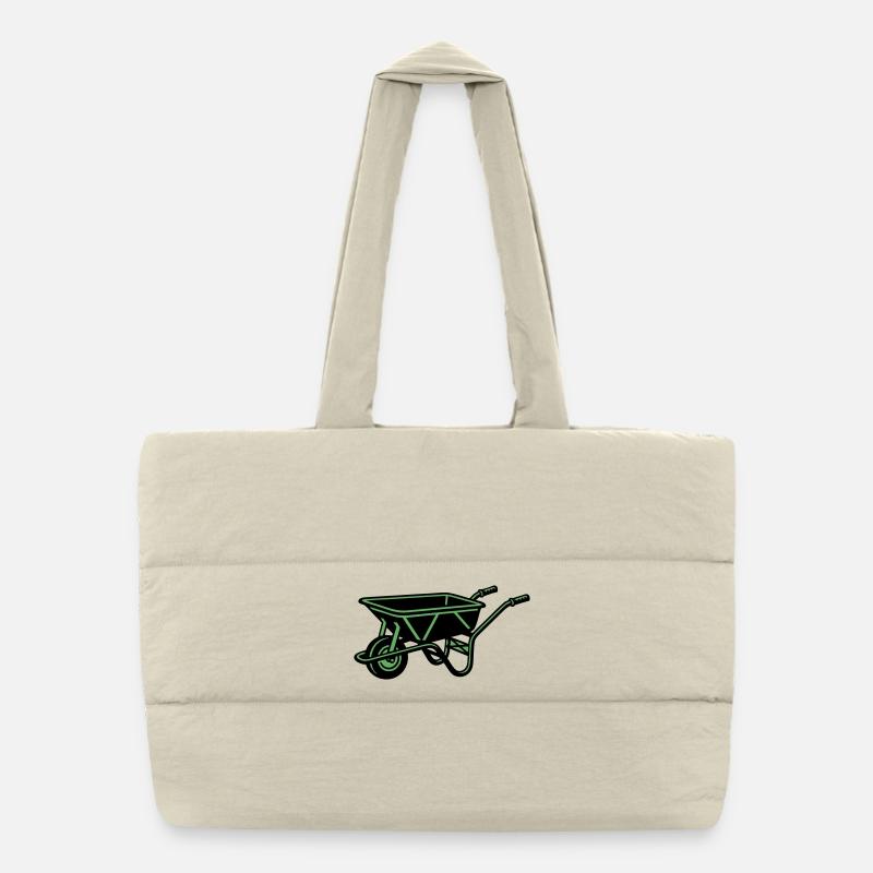 Wheelbarrow Garden Construction Tool Puffer Shopping Bag