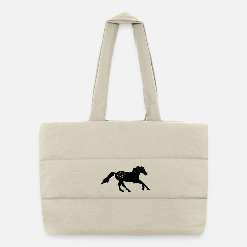 Tigerschecke  Appaloosa  Pferd Noriker Reiten - Puffer-Einkaufstasche - Naturweiß